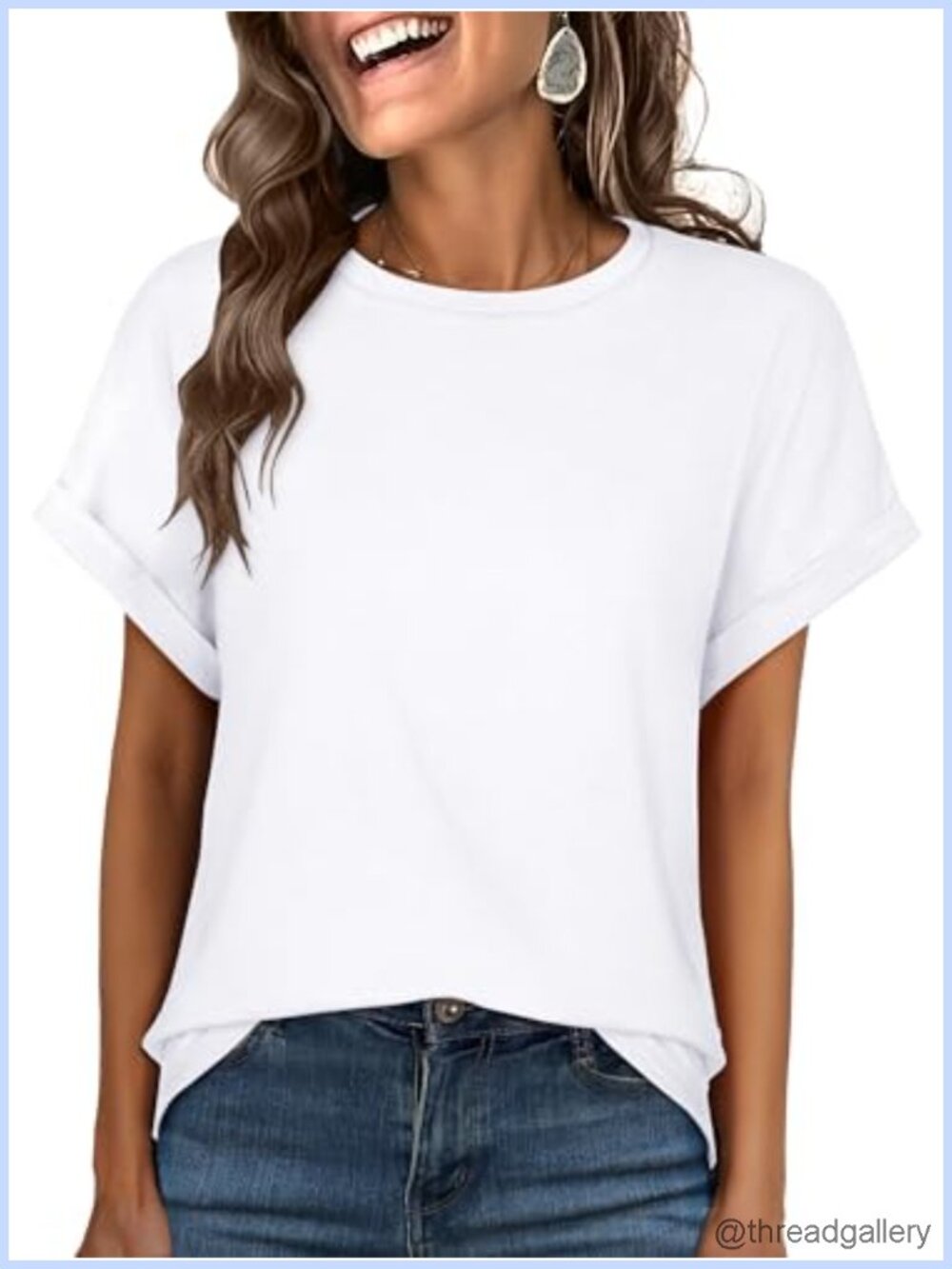 Oversized Short Sleeve Crewneck T-Shirt Soft Stretch Casual Top